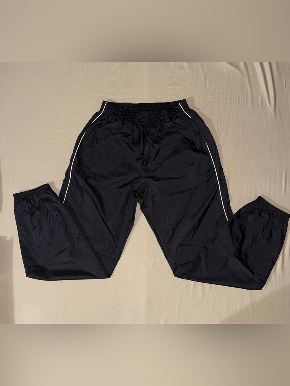 Vintage Reebok Nylon Windbreaker Track Pants Y2K Baggy Black Size L